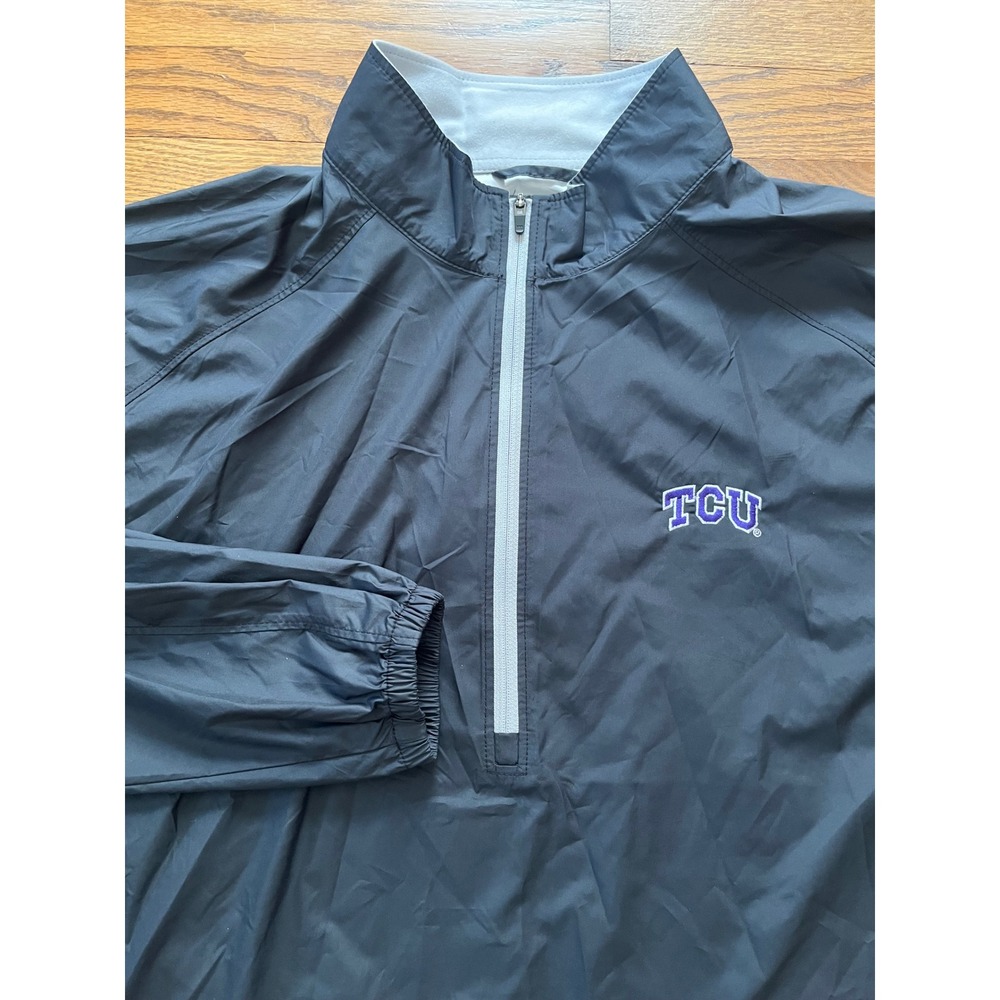 Peter Millar TCU Horned Frogs Navy Blue Quarter Zip Windbreaker Jacket Mens L